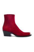 Calvin Klein 205w39nyc Suede Tex Chiara Ankle Boots In Red