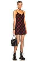 Adaptation Bias Plaid Slip Dress In Black,checkered & Plaid,red