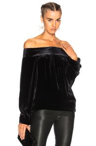 Marissa Webb Velvet Amelie Top In Purple