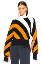 Monse Diagonal Stripe Turtleneck Sweater In Stripes,orange,blue