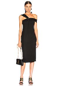 Enza Costa Knot Front Midi Dress In Black
