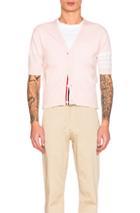 Thom Browne Cashmere Short Sleeve Cardigan In Pink