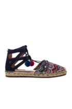 Aquazzura Belgravia Pom Pom Espadrilles Flats In Blue,abstract