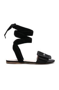 Attico Faille Jole Sandals In Black