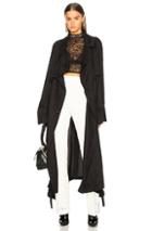 Ann Demeulemeester Embroidered Trench Coat In Black