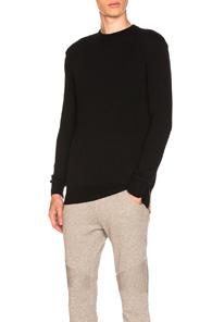 Balmain Side Zip Crewneck In Black