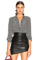 Re/done 60s Cropped Blouse In Black,polka Dots