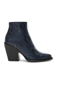 Chloe Rylee Python Print Leather Ankle Boots In Animal Print,blue