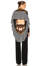 Givenchy Optical Print Silk Georgette Top In Brown,abstract