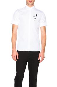 Neil Barrett Thunderbolt Poplin Shirt In White