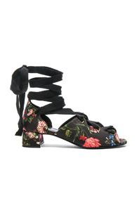 Erdem Riyeka Convertine Mid Heel Sandals In Black,floral
