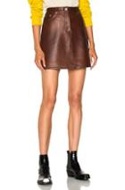 Calvin Klein 205w39nyc Bonded Plonge Leather Skirt In Brown