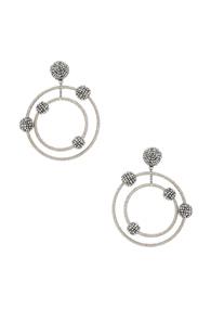 Oscar De La Renta Beaded Orbit Earrings In Metallics