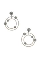 Oscar De La Renta Beaded Orbit Earrings In Metallics
