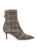 Monse Lock Booties In Gray,plaid,brown