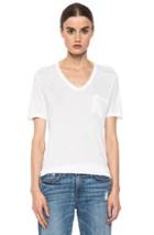 T By Alexander Wang Classic Viscose Tee With Pocket In White