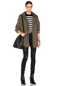 Saint Laurent Twill Parka In Green