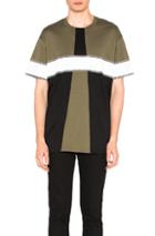 Givenchy Colorblock Tee In Green,black