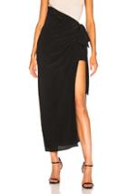 Saint Laurent Crepe De Chine Maxi Skirt In Black