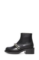 Givenchy Laura Leather Silver Chain Ankle Boots In Black