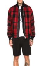 Sacai Blouson In Red,checkered & Plaid