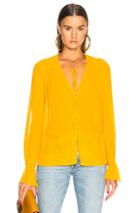 Nicholas Button Front Top In Yellow