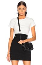 T By Alexander Wang Compact Twist Short Sleeve Top In Clay In White