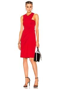 Alexander Wang Asymmetric Draped Midi Dress In Red