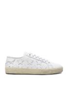 Saint Laurent Leather Court Classic Star Sneakers In White