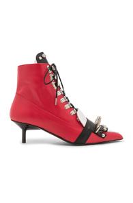 Marques ' Almeida Fitted Spiked Boot In Red