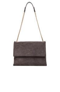 Lanvin Medium Velvet Calfskin Sugar Bag In Gray