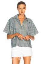 The Great Butterfly Button Up Top In Blue,stripes