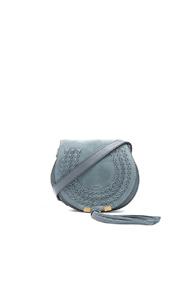 Chloe Small Marcie Suede Saddle Bag In Blue