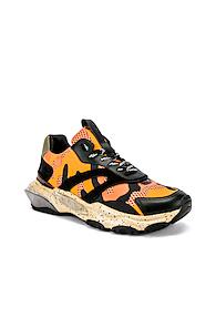 Valentino Low Top Sneaker In Black,orange