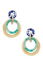 Lele Sadoughi Double Ring Hoop Earrings In Green,blue