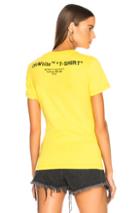 Off-white Quotes Fitted Tee In Yellow