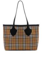Burberry Reversible Vintage Check Tote In Neutral,plaid,red
