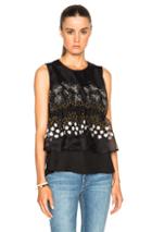 Suno Organza Overlay Top In Black