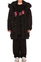 Vetements Double Parka In Black