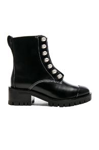 3.1 Phillip Lim Lug Sole Zipper Leather Boots With Pearls In Black