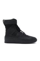 Fear Of God Nubuck Leather Military Sneakers In Black