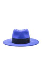 Maison Michel Thadee Classic Trilby Hat In Blue