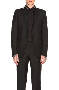 Givenchy Slim Fit Zip Collar Blazer In Black
