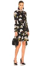 Marni Printed Asymmetrical Dress In Black,floral