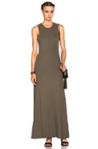 James Perse Long Flared Dress In Green
