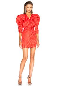 Carmen March Bold Shoulder Dress In Red