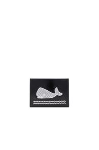 Thom Browne Embroidered Single Cardholder In Black