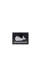 Thom Browne Embroidered Single Cardholder In Black
