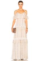 Needle & Thread Floral Stripe Maxi Dress In Floral,neutrals