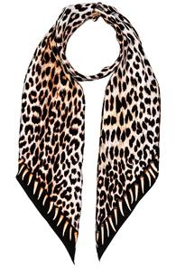 Rockins Leopard's Teeth Classic Skinny Scarf In Animal Print,brown